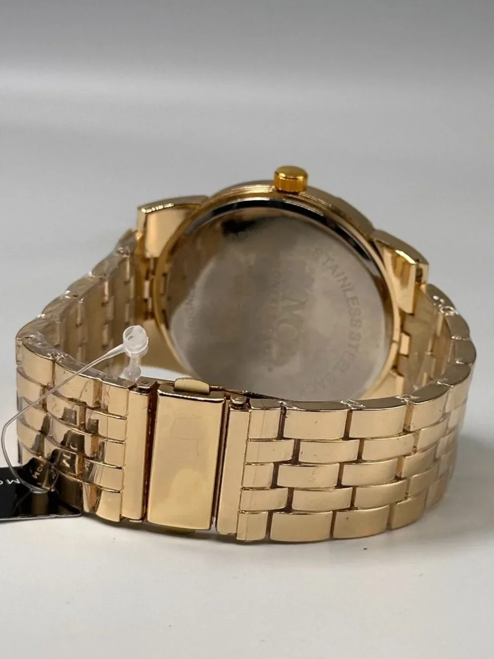 Montres Carlo Watch Men Gold Tone Crystal Bezel Round Dial 45MM Works 8.75